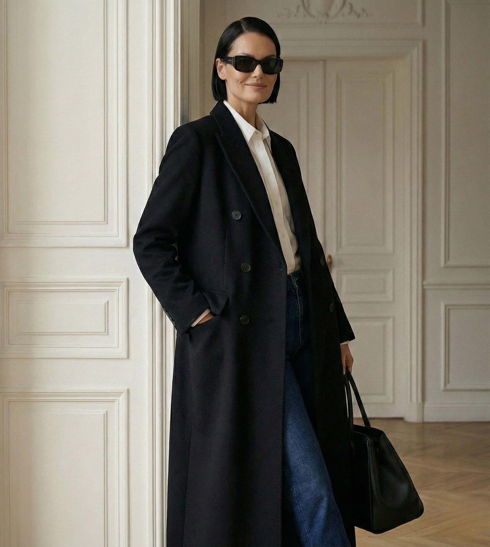 The Noir Signature: %100 Kaşmir Maxi Boy Palto