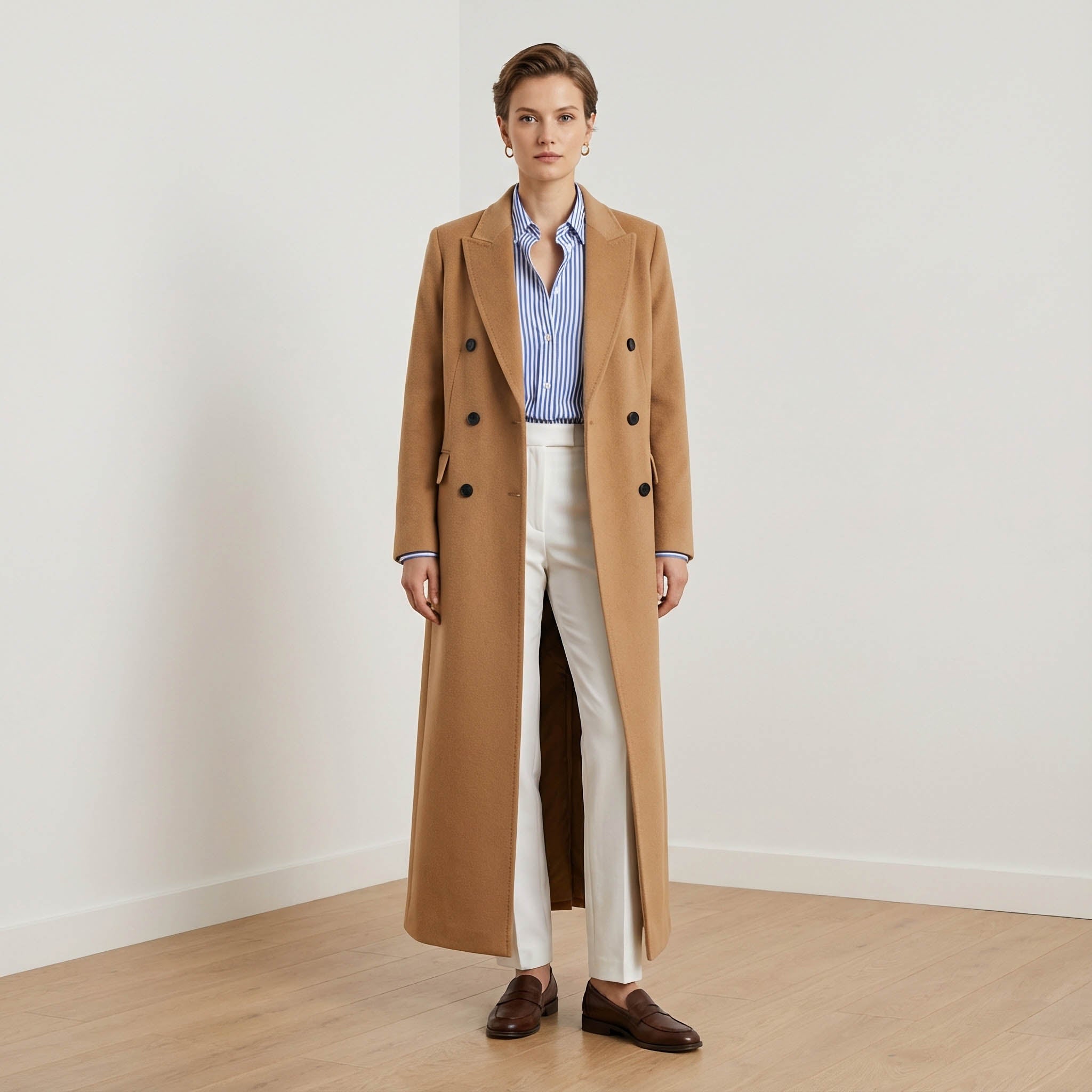 The Noir Signature: Camel %100 Kaşmir Uzun Palto