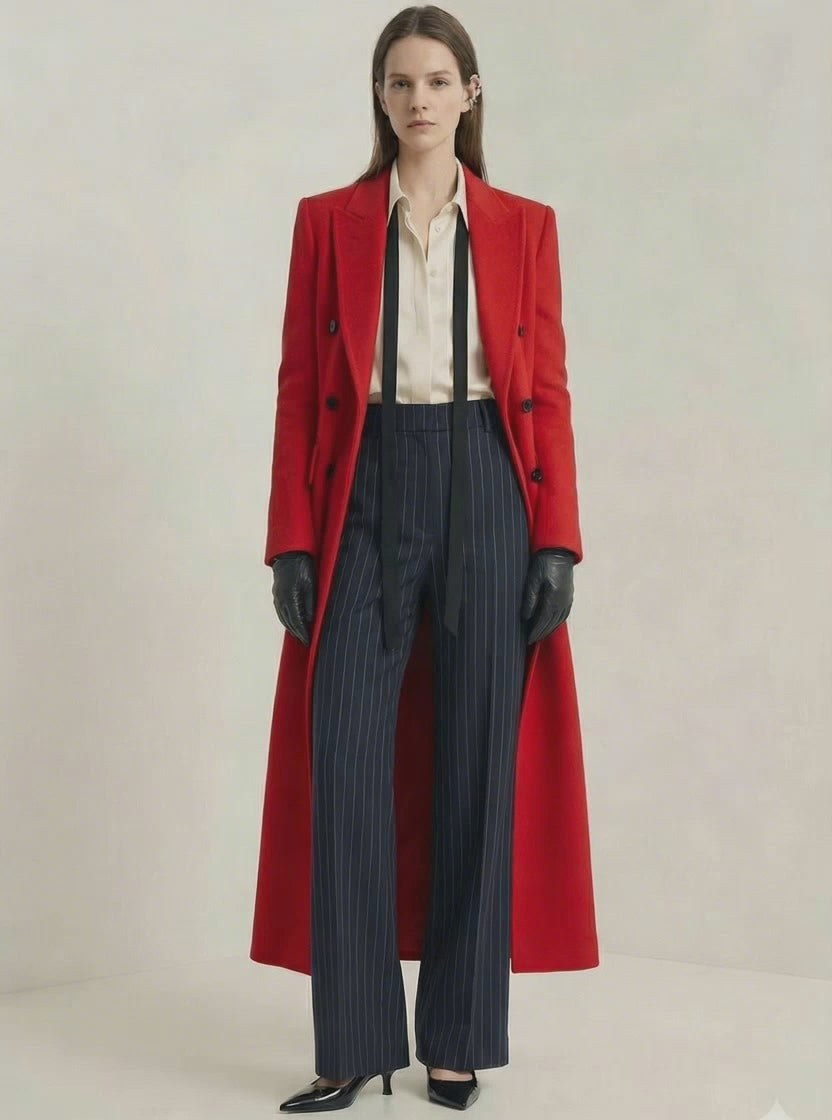 The Statement Coat: Saf Kaşmir | Scarlet Kırmızı Palto